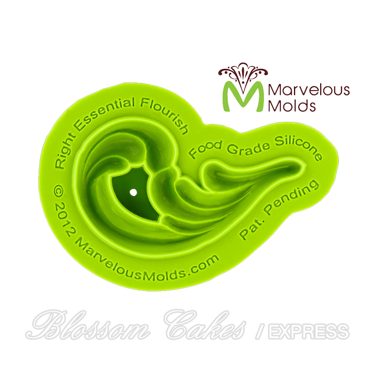 Marvelous Molds "Right Essential Flourish" Sculpted Scroll Silicone Mold