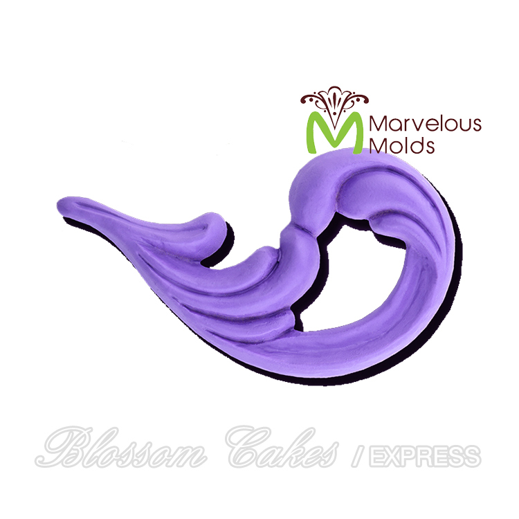 Marvelous Molds "Right Essential Flourish" Sculpted Scroll Silicone Mold