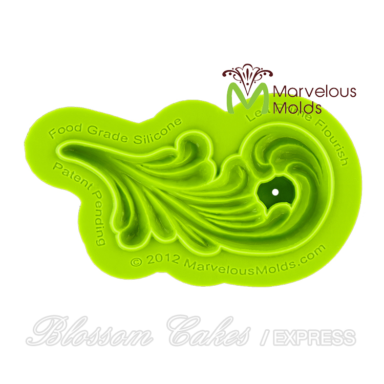 Marvelous Molds "Left Prime Flourish" Sculpted Scroll Silicone Mold