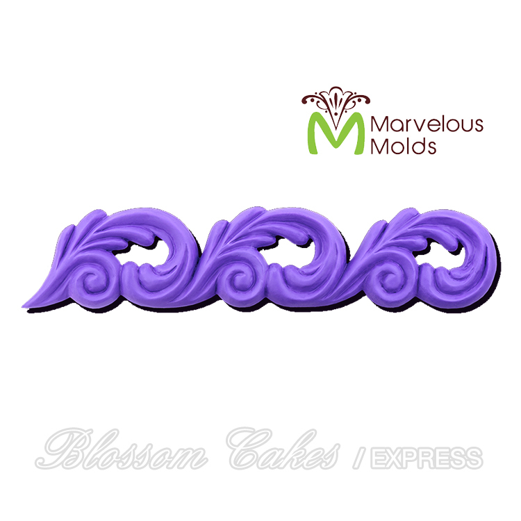Marvelous Molds "Scroll Border" Sculpted Scroll Silicone Mold