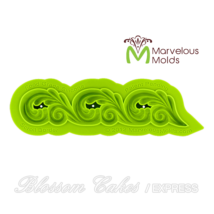 Marvelous Molds "Scroll Border" Sculpted Scroll Silicone Mold