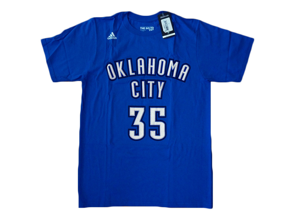 Adidas 奧克拉荷馬雷霆隊 Kevin Durant 客場 仿網眼印刷 球員短T-Shirt