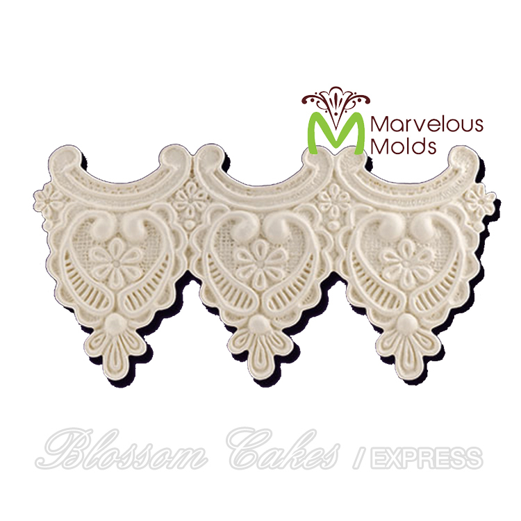 Marvelous Molds "Peggy Sue" Enhanced Lace Silicone Mold