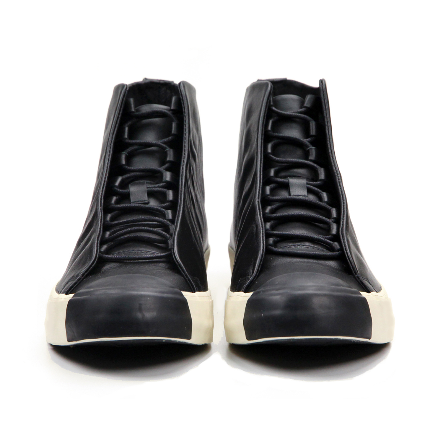 TEXTURE M1164 Black Leather Sneakers