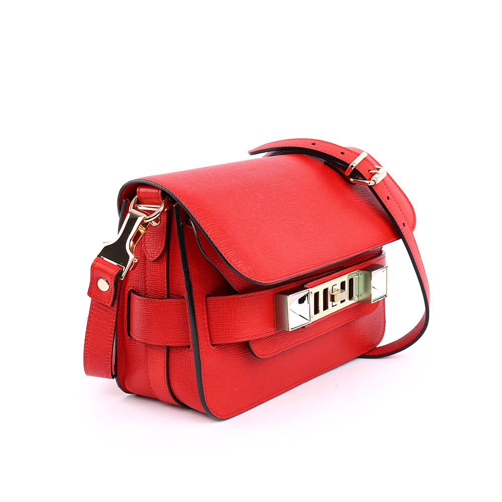 【Proenza Schouler】騎士紅mini 新款 防刮牛皮 PS11(金釦)斜背包