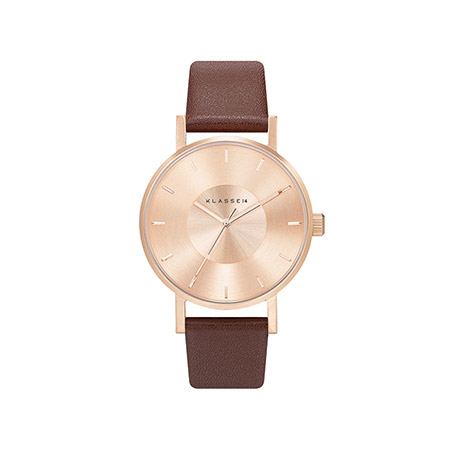 Volare Rose Gold / Brown Leather Strap