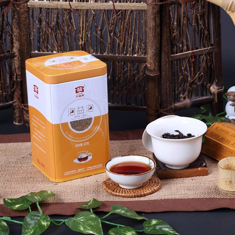 [4罐裝]2014年大益普洱熟茶泡益泡1401批150克X4罐裝散茶