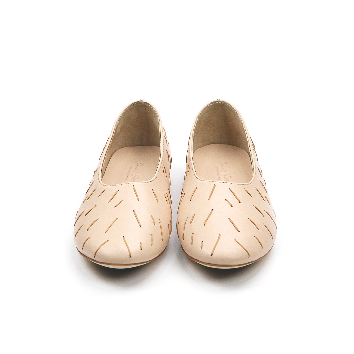 MEMORY W1057 SkinPink Leather Ballet Flats