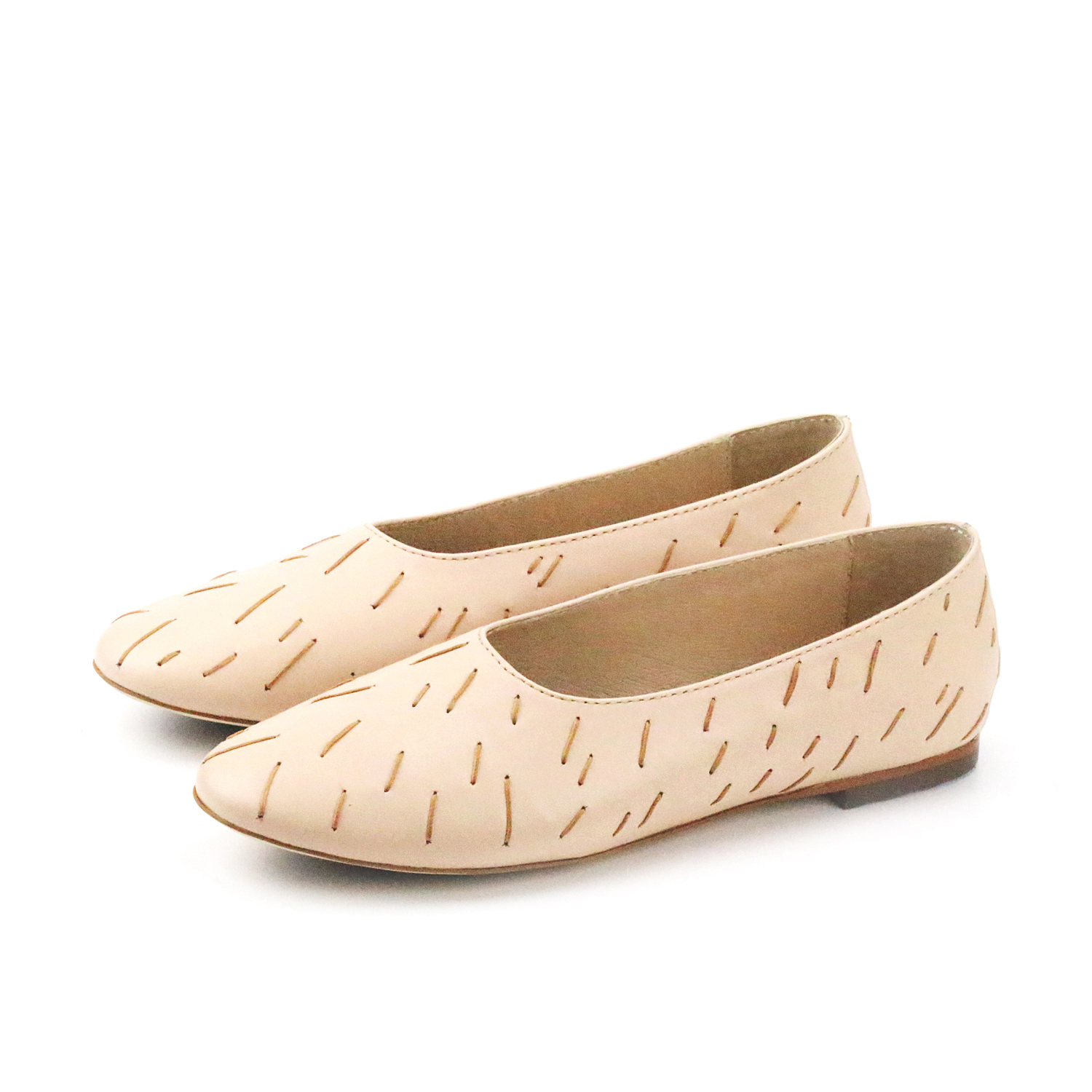 MEMORY W1057 SkinPink Leather Ballet Flats