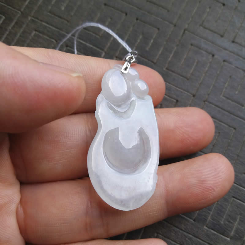 J190 白冰種消遙佛玉吊墜 (翡翠A玉)