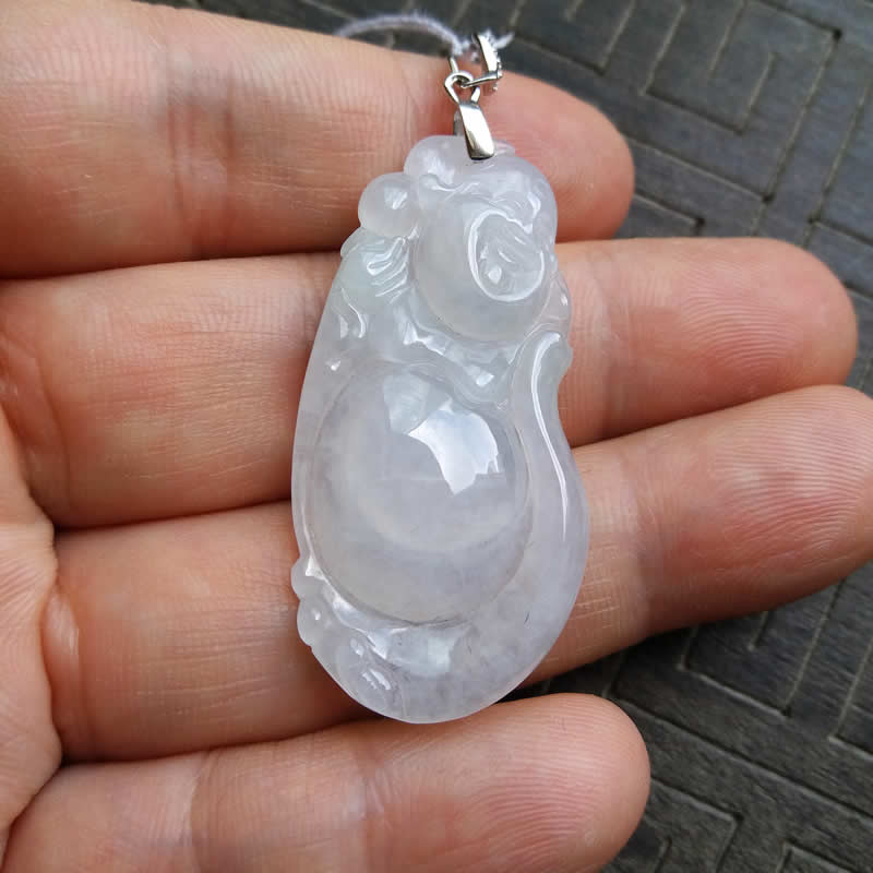白冰種消遙佛玉吊墜, 天然翡翠A玉, 緬甸玉, Jade, Jadeite
