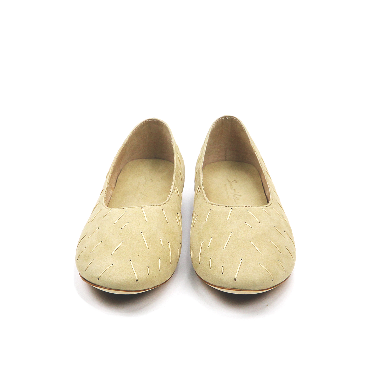 MEMORY W1057 Sand Leather Ballet Flats