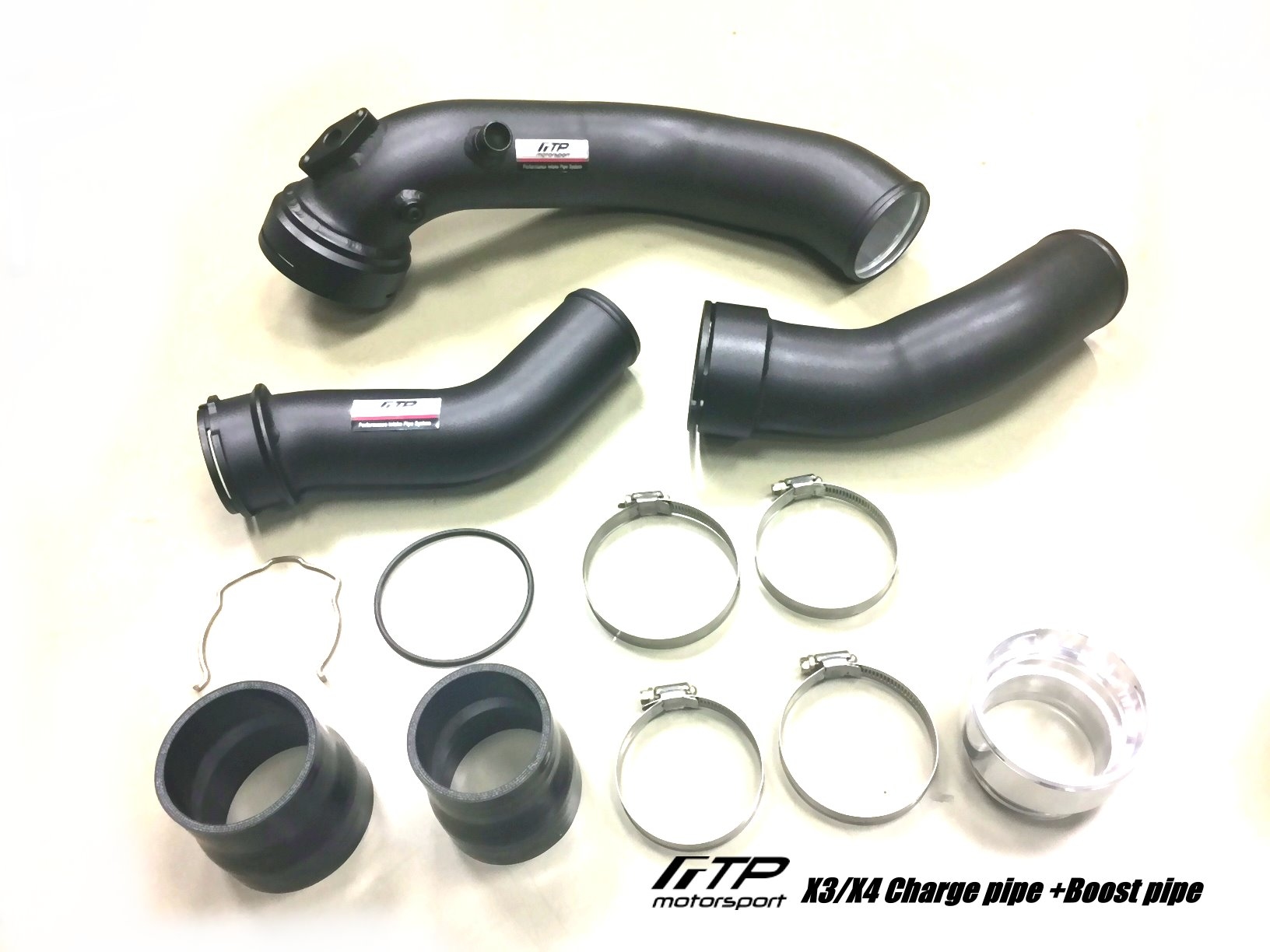 Aluminum Rev9 Boost Charge Pipe Kit IP-083_4 compatible with 2013-17 BMW F25 X3 N20 Motor 