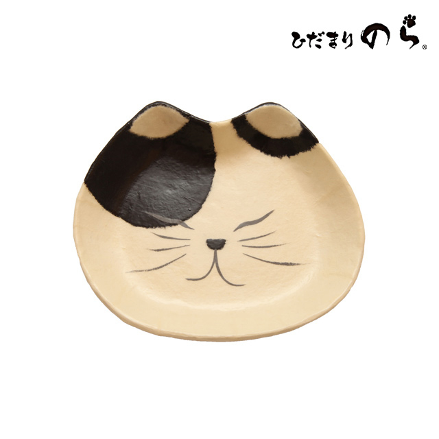 paper cat 和紙白黑貓臉托盤