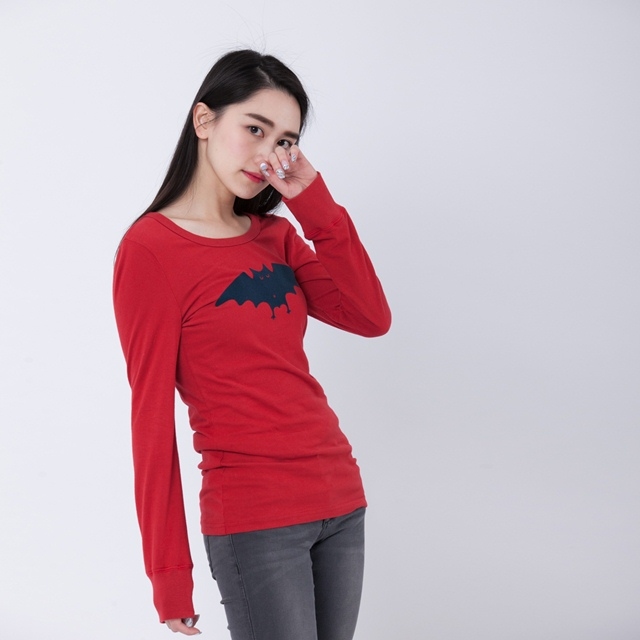 好福氣 蜜桃棉 長袖 女T 酒紅