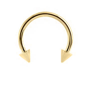 14k Gold Circular Barbell With Cones