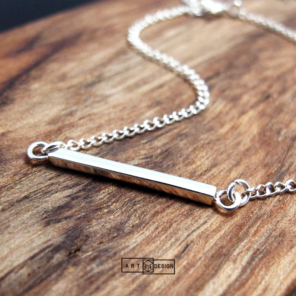 心的道路-幾何長方極簡925純銀手鍊