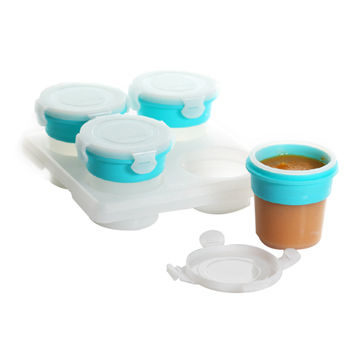 台灣 2angels 矽膠副食品儲存杯 – (附杯架)~120ML