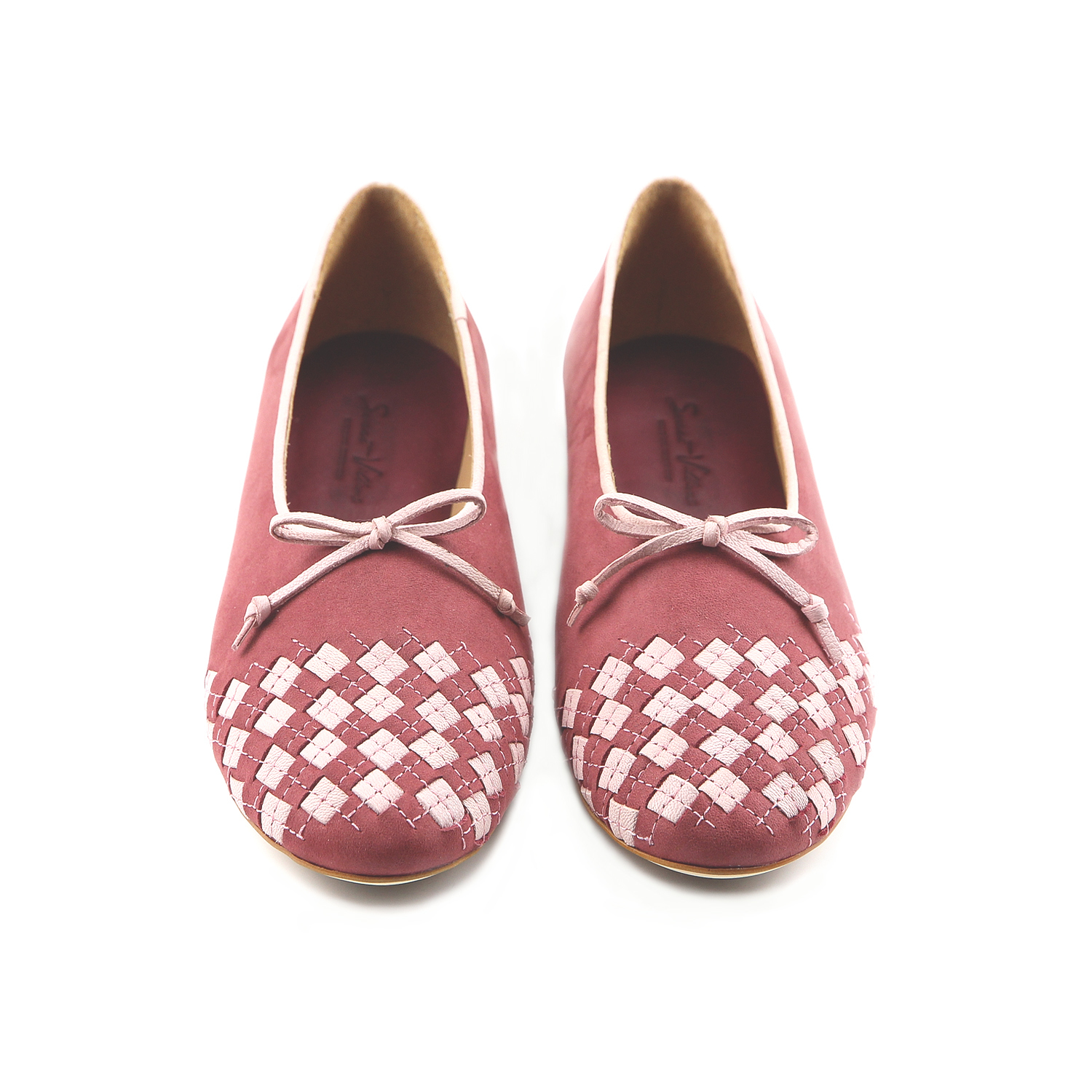 PLAYGAME W1059 Burgundy Leather Ballet Flats