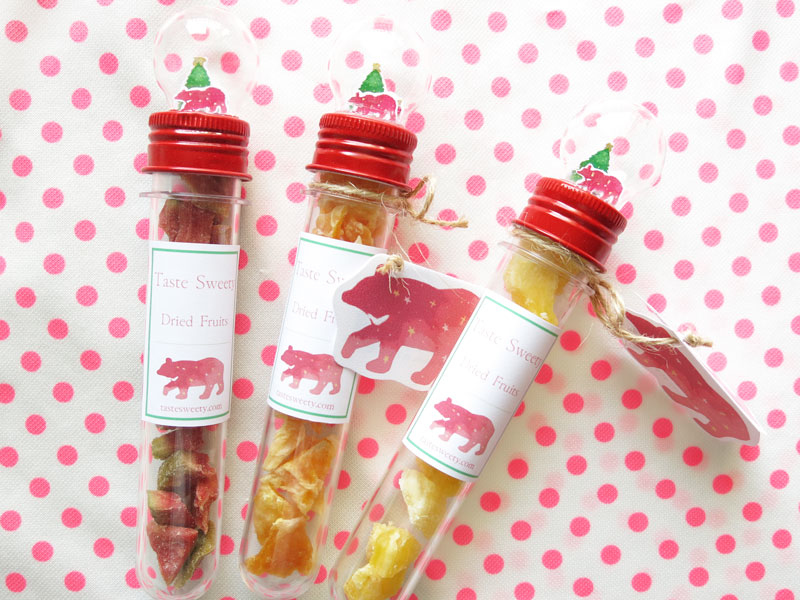 聖誕節的熊-玻璃球繽紛小果乾