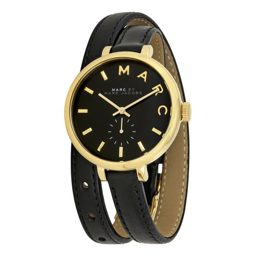 Marc by Marc Jacobs 黑色真皮環繞雙錶帶腕錶 美國代購正品真貨小MJ手錶 MBM8663