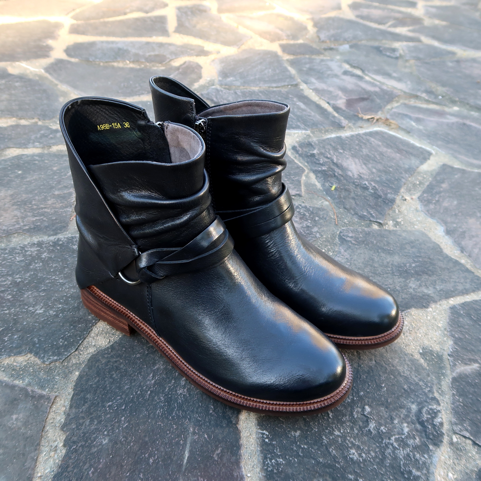 【最佳拍檔】牛皮擦色漸層短靴三色