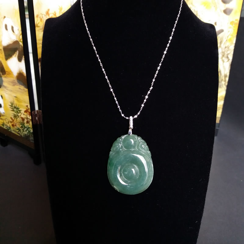 J131 冰種油青如意配S925銀扣