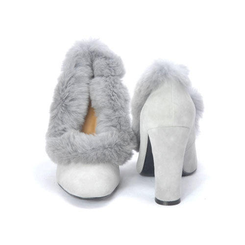 Naomi 毛邊高跟鞋(二色) MIT款