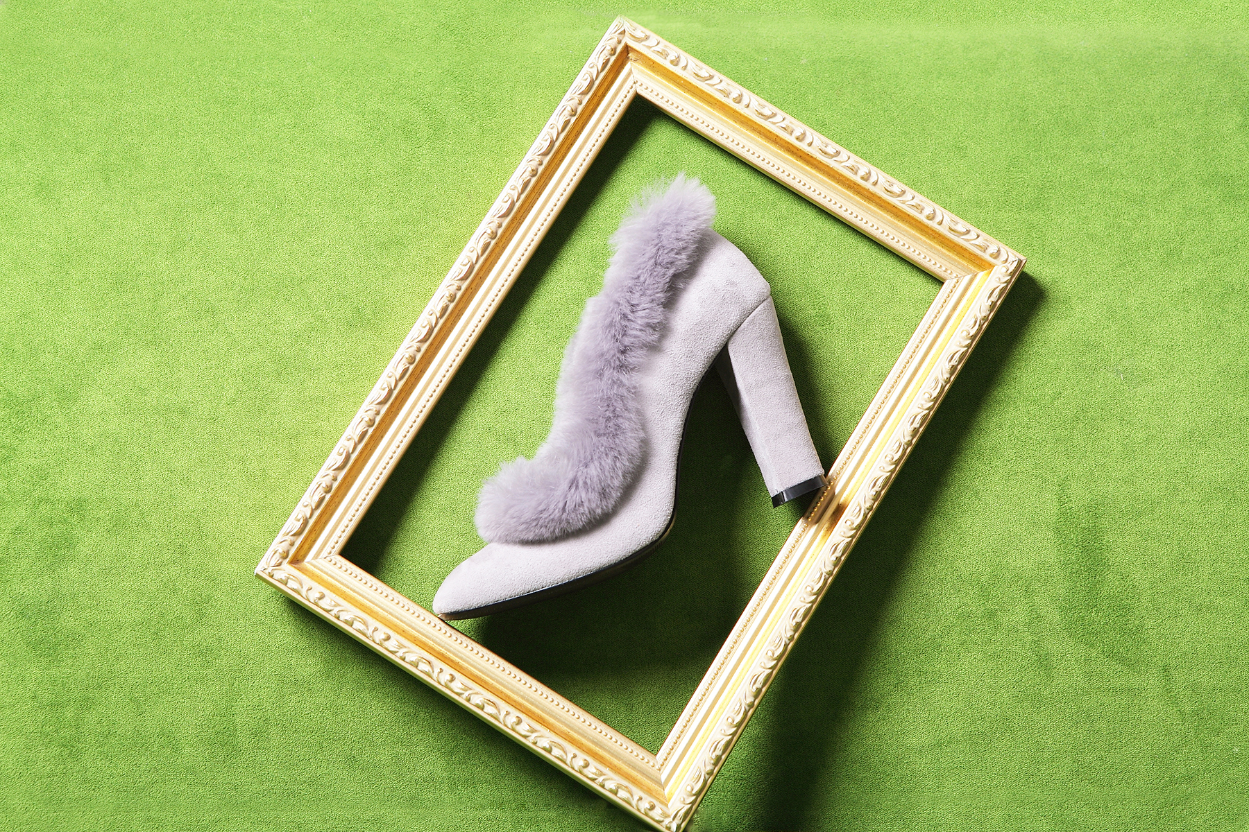 Naomi 毛邊高跟鞋(二色) MIT款