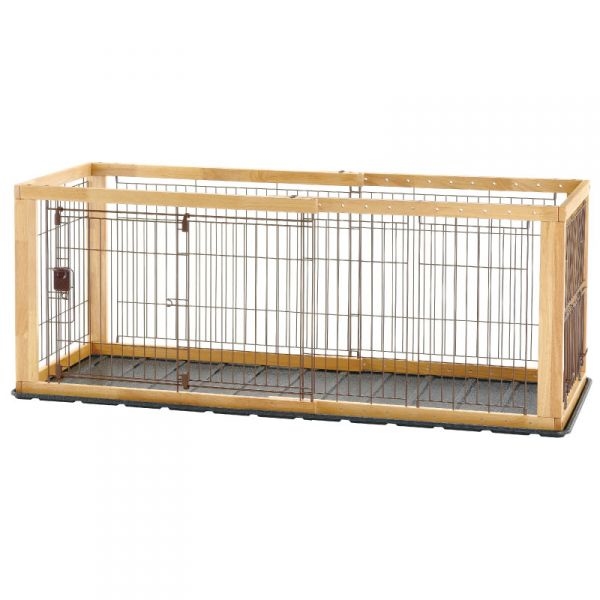日本Richell 木製伸縮圍欄 - 加寬型 (深啡) 90-154cm