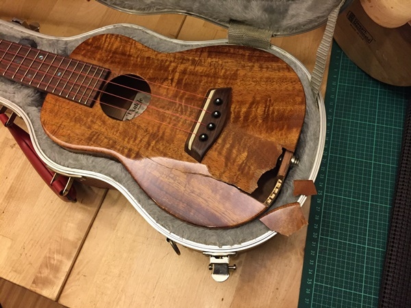 烏克麗麗琴身破裂修復