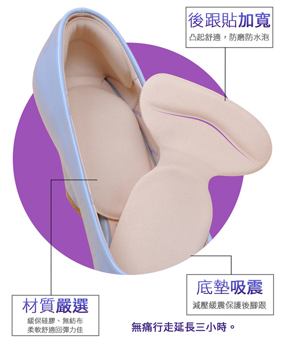 2合1矽膠T形防刮及吸震鞋墊鞋貼 (黑色,玉色,透明)