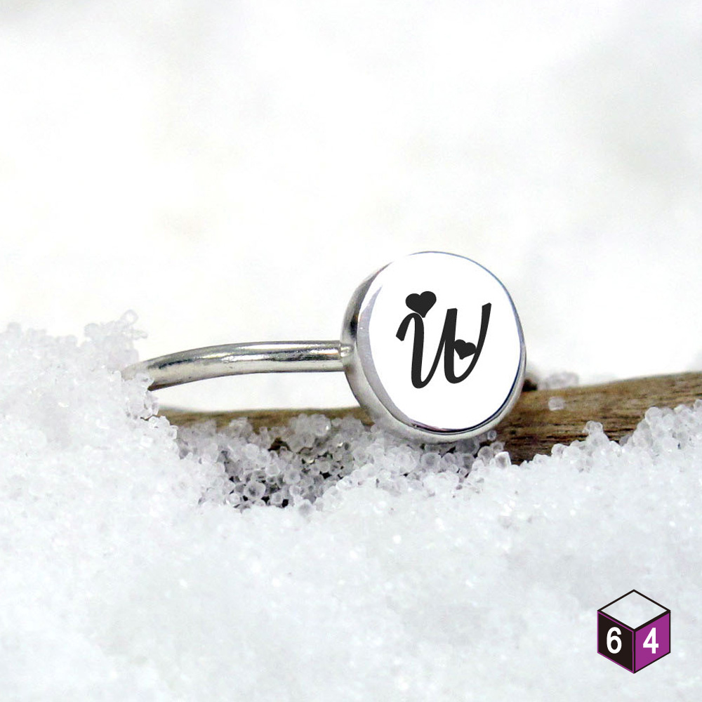 刻字訂製 小圓耳環(大) 字母款 925純銀戒指 女生戒指 客製化禮物