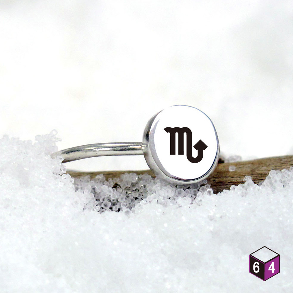 刻字訂製 小圓戒指(大) 符號星座款 925純銀戒指 女生戒指 尾戒 客製化禮物