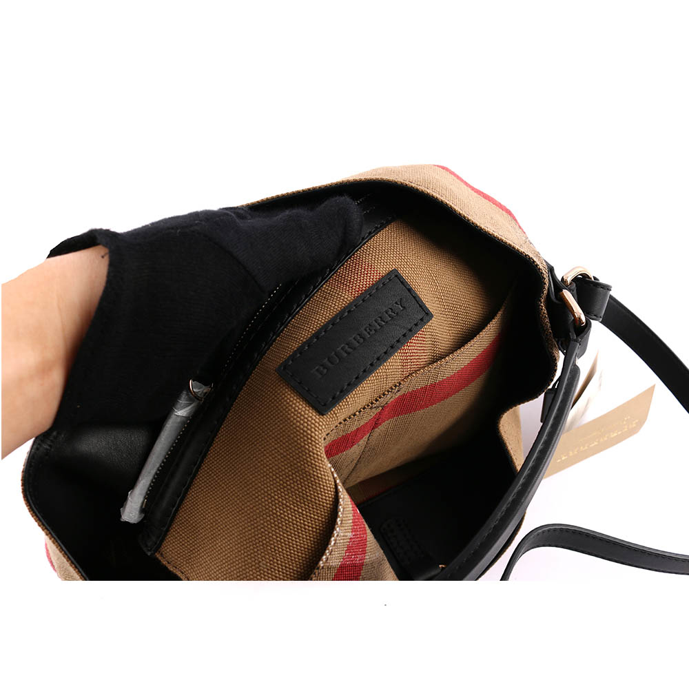 【BURBERRY】棉麻混紡手提/肩背二用包