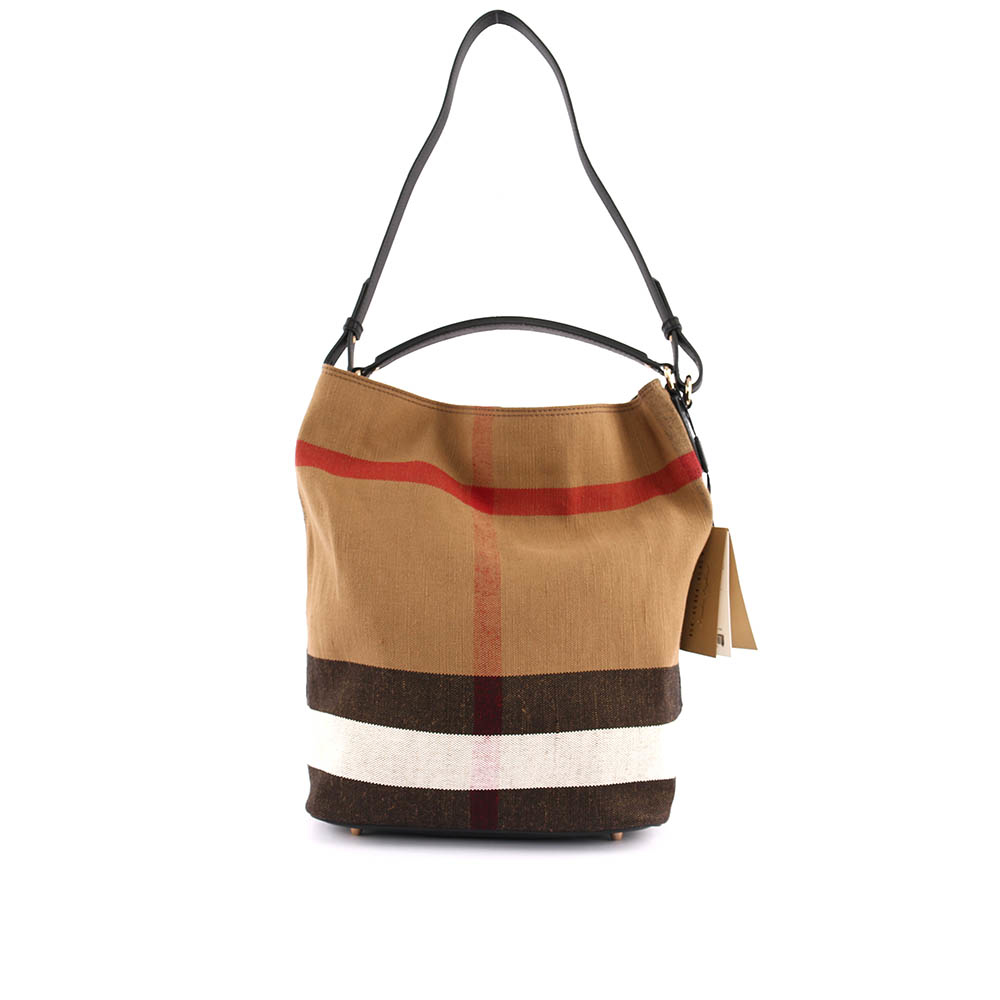 【BURBERRY】棉麻混紡手提/肩背二用包