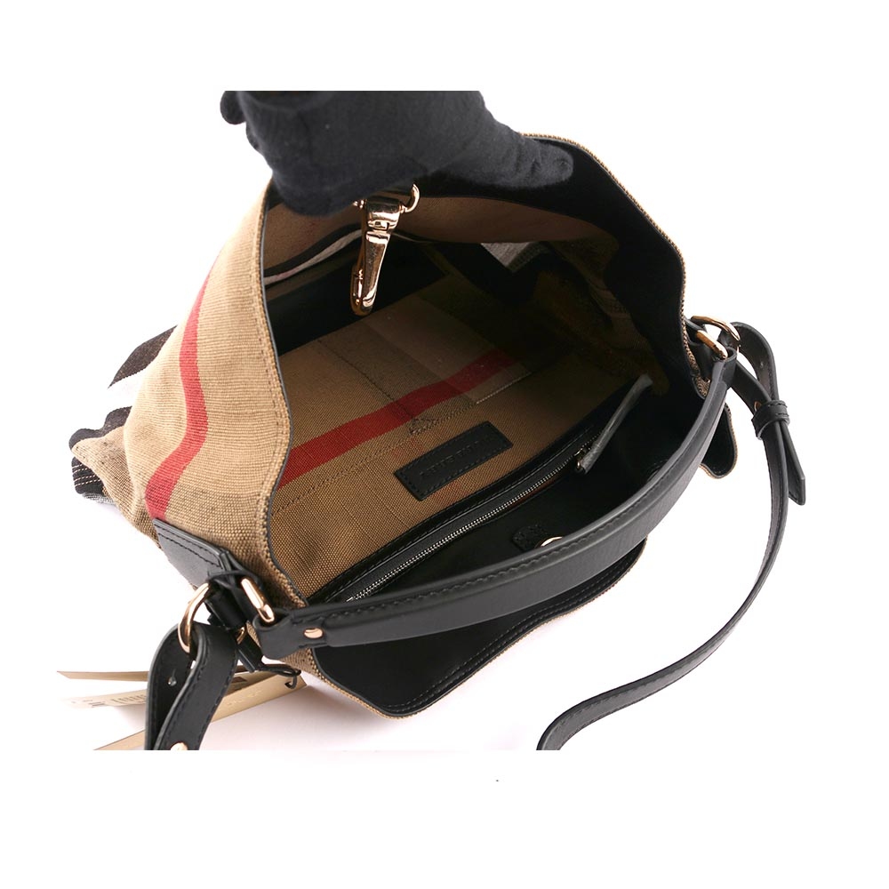 【BURBERRY】棉麻混紡手提/肩背二用包