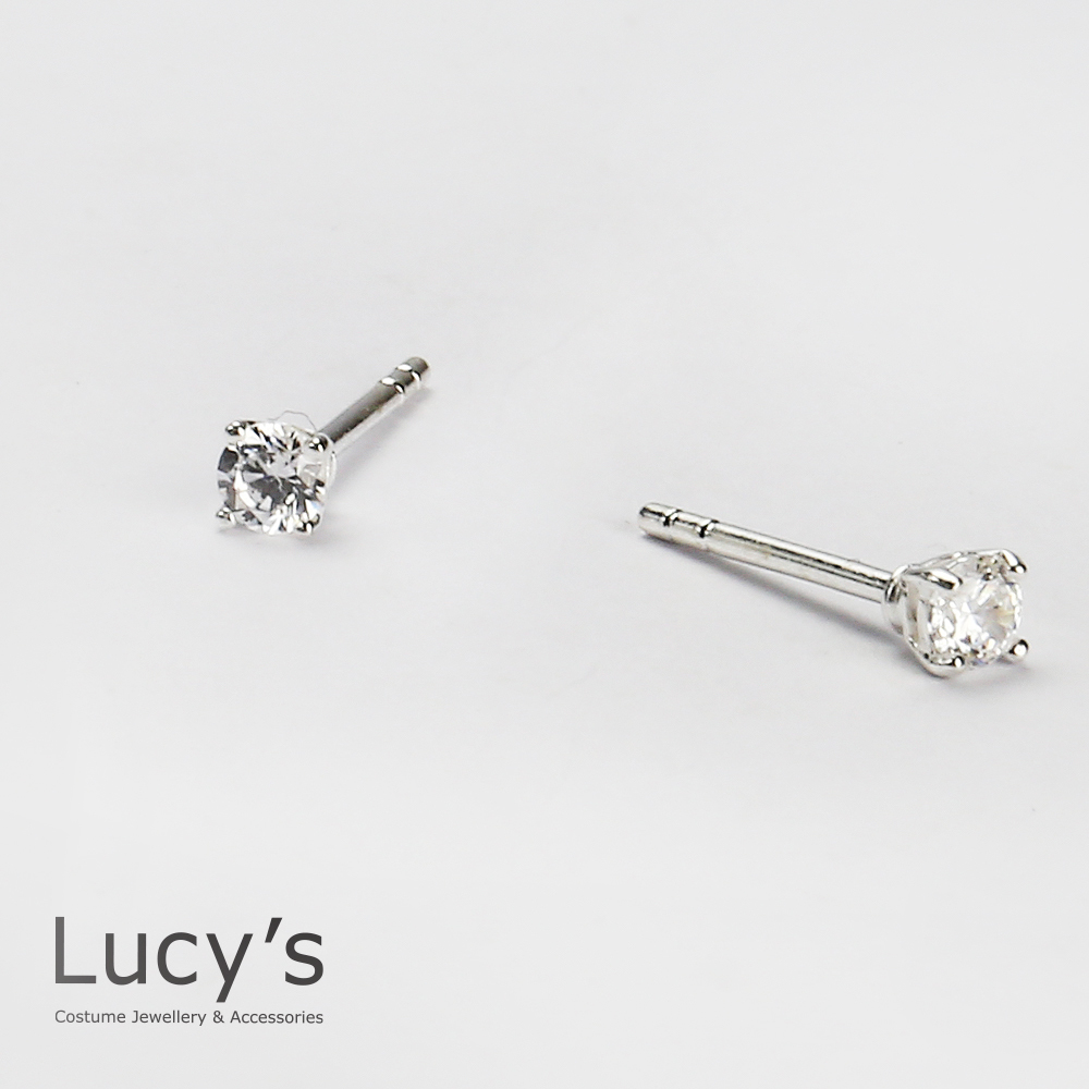 925純銀 鋯石迷你閃爍 耳環(23204/23215)