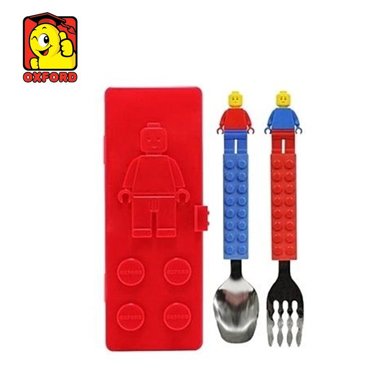 韓國 OXFORD 樂高積木不鏽鋼湯叉組-紅