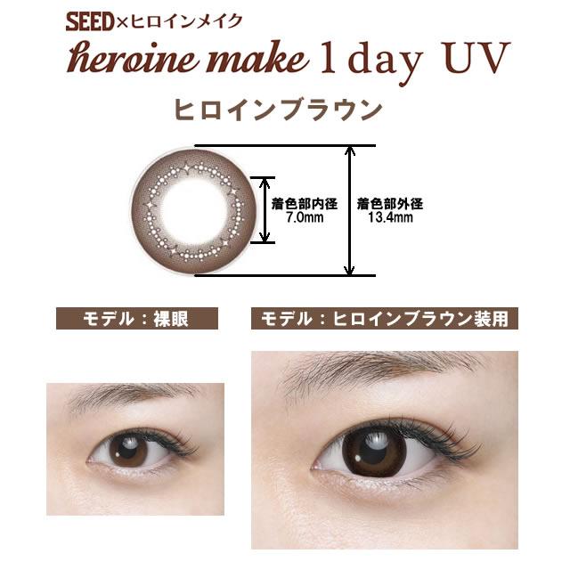 seed heroine make 1 day UV Color Con隱形眼鏡 效果