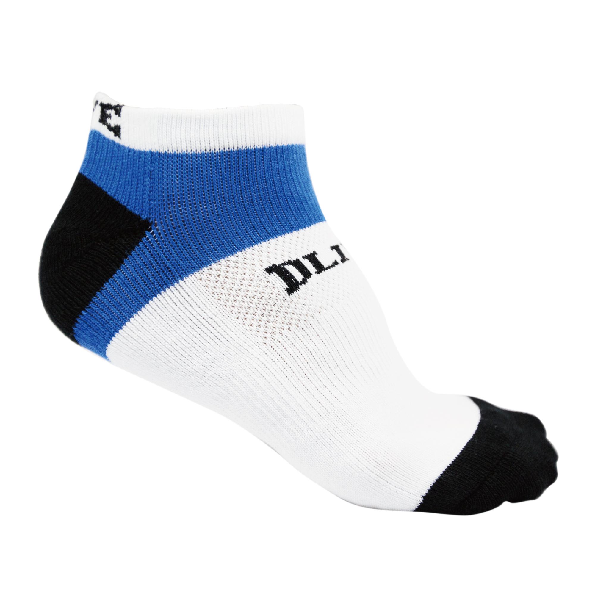 DLIVE運動竹炭短襪 白配藍(G-01)
