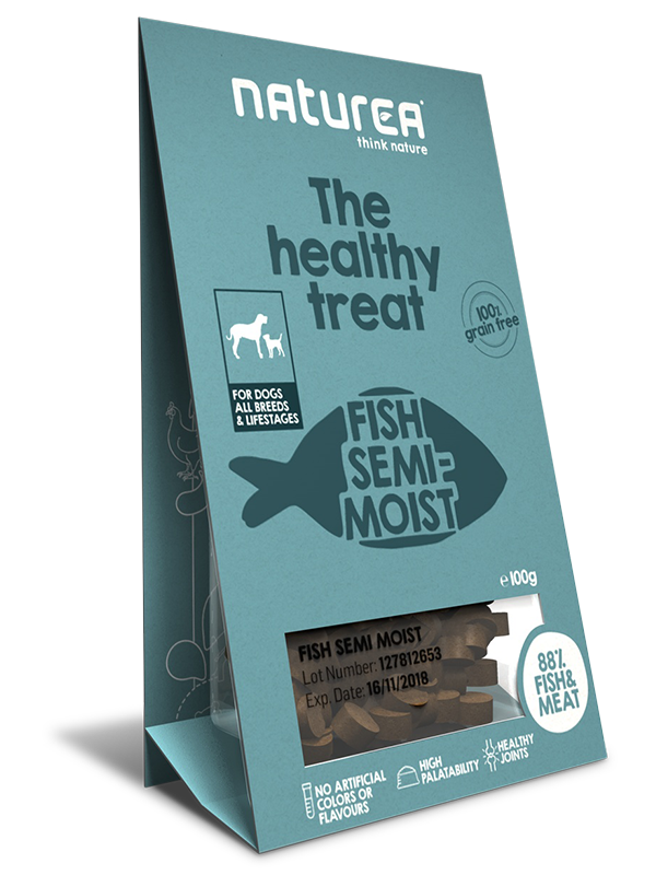 [$105/4]  Naturea 犬用鮮肉半濕小食-鮮魚肉100g