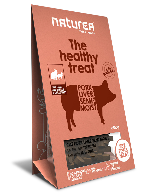 [$105/4] Naturea 貓用鮮肉半濕小食-豬肝100g