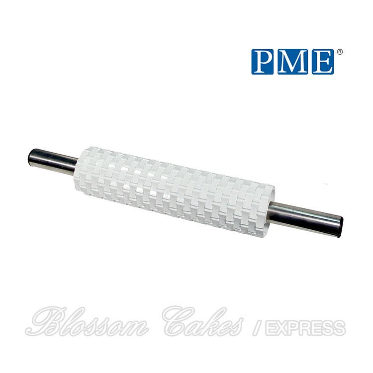 PME 10" Deep Impression Basketweave Rolling Pin