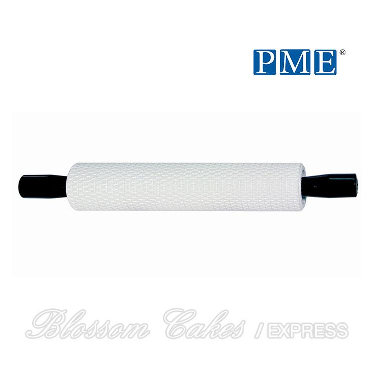 PME 10" Fine Basketweave Rolling Pin with Handles