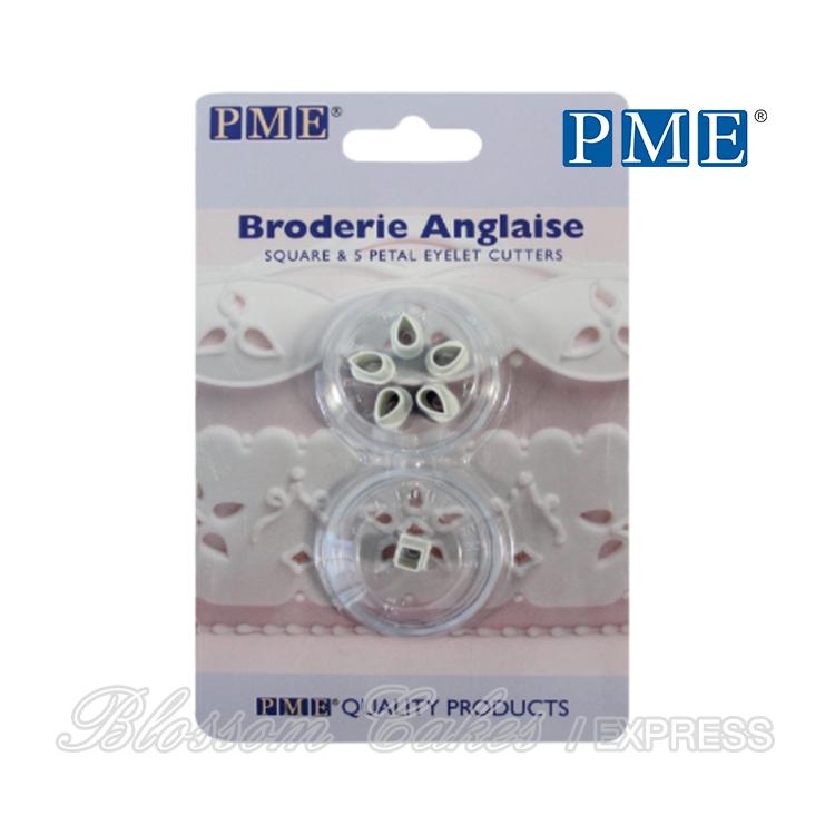 PME Broderie Anglaise Square & 5 Petal Eyelet Cutters Set/2