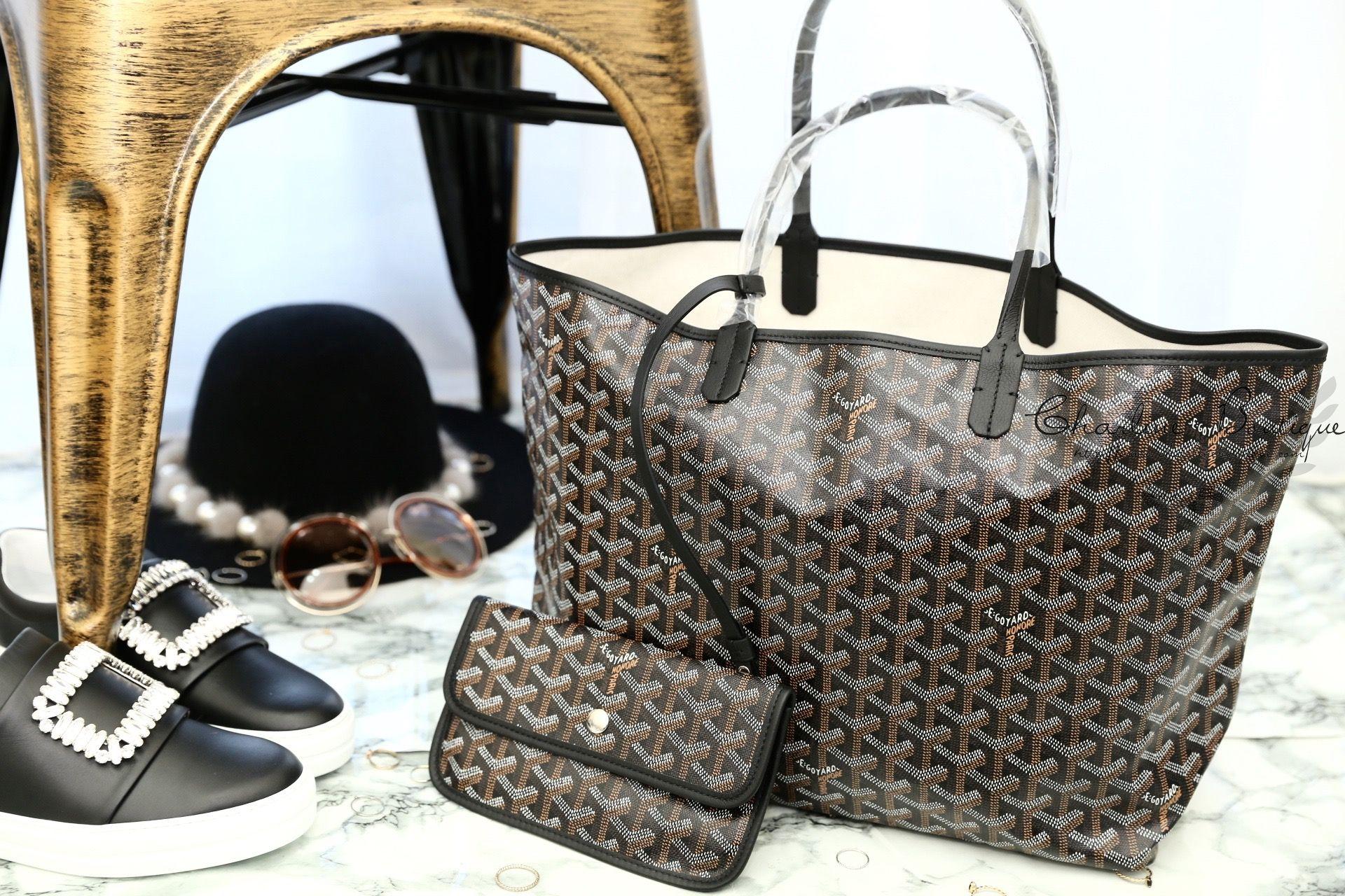 Goyard Sac Saint Louis PM Tote Bag 黑色黑提把小型無拉鍊托特包-Charline Boutique 精品代購