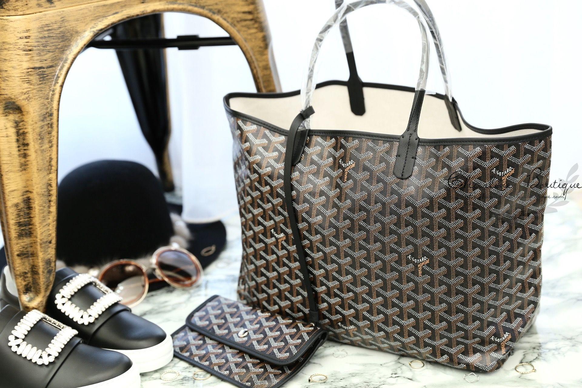 Goyard Sac Saint Louis PM Tote Bag 黑色黑提把小型無拉鍊托特包-Charline Boutique 精品代購