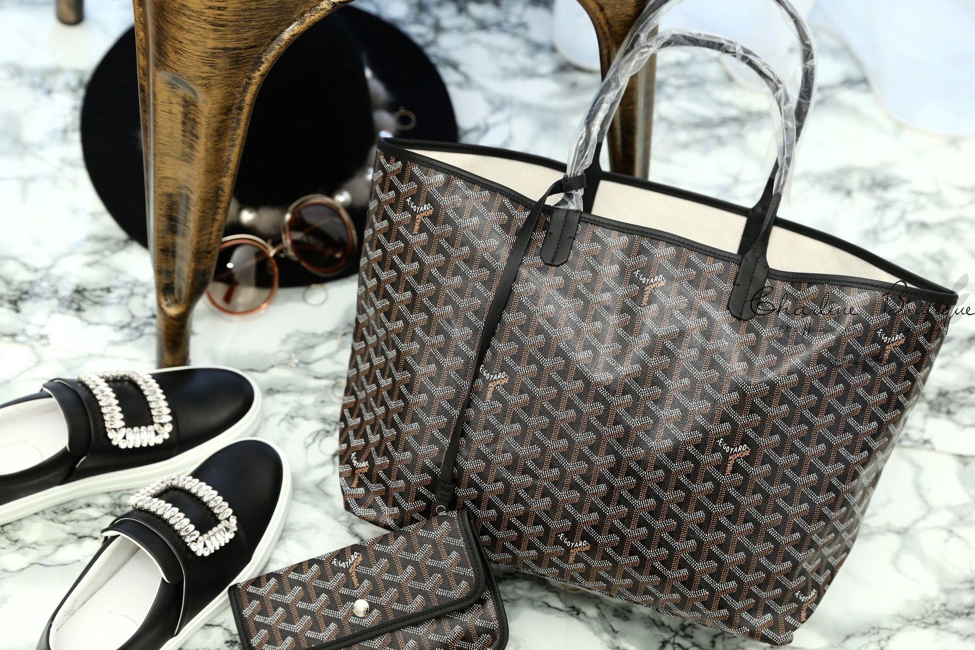Goyard Sac Saint Louis PM Tote Bag 黑色黑提把小型無拉鍊托特包-Charline Boutique 精品代購