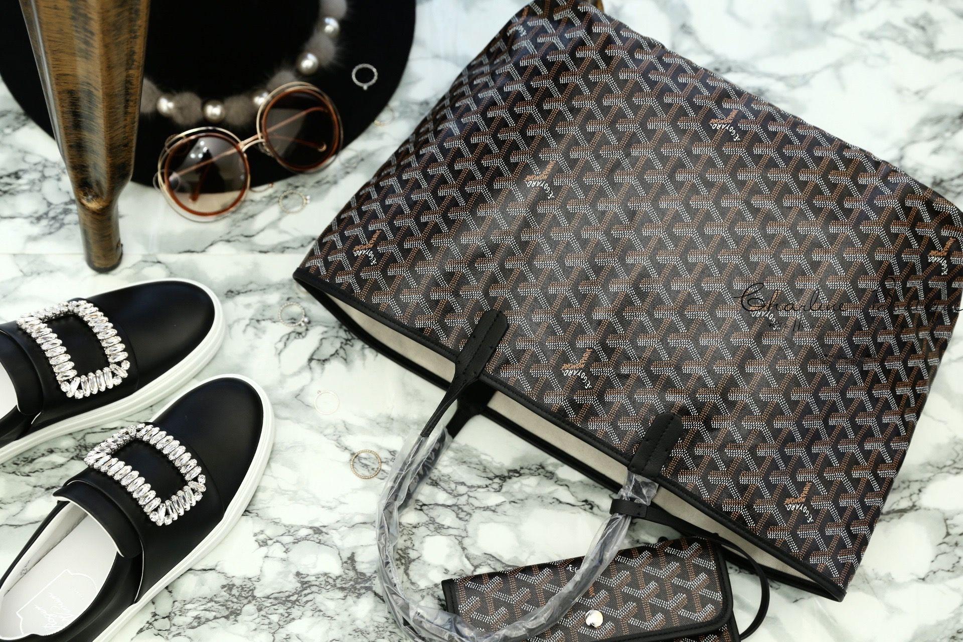 Goyard Sac Saint Louis PM Tote Bag 黑色黑提把小型無拉鍊托特包-Charline Boutique 精品代購